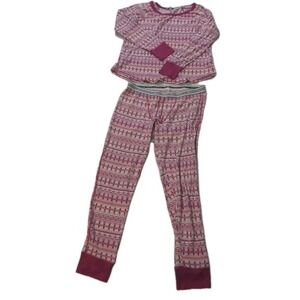 Pre-owned Victorias Secret Women Pink Geometric Print Pajamas PJs Size Medium